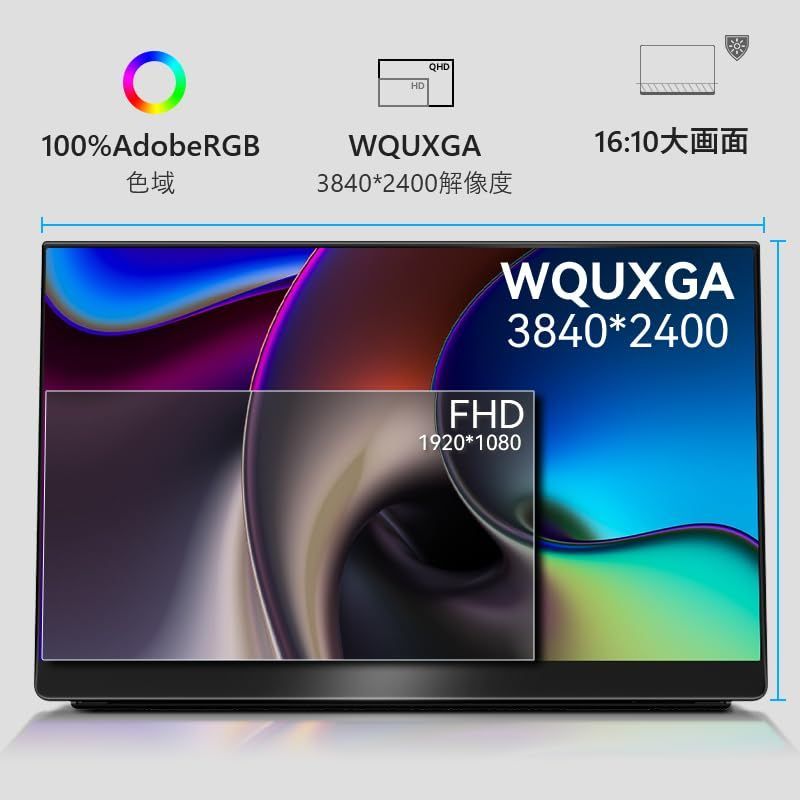 美品】EHOMEWEI モバイルモニター 16インチ 2K E160NSL - ディスプレイ