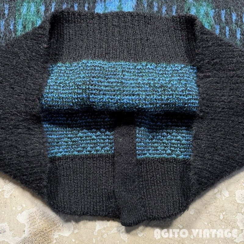 60's CAMPUS キャンパス ウールモヘアカーディガン ブラック L 60's