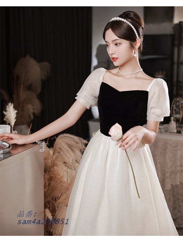 パーティードレス ワンピース レディース ミモレ丈 結婚式 二次会 披露宴 紺 お呼ばれ 秋 40代 冬 20代 黒 30代 春 女性 夏 am4a269851