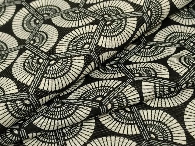 平和屋着物＊夏物 小紋 絽 型染め 亀甲草花文 正絹 逸品 AABA6531jd