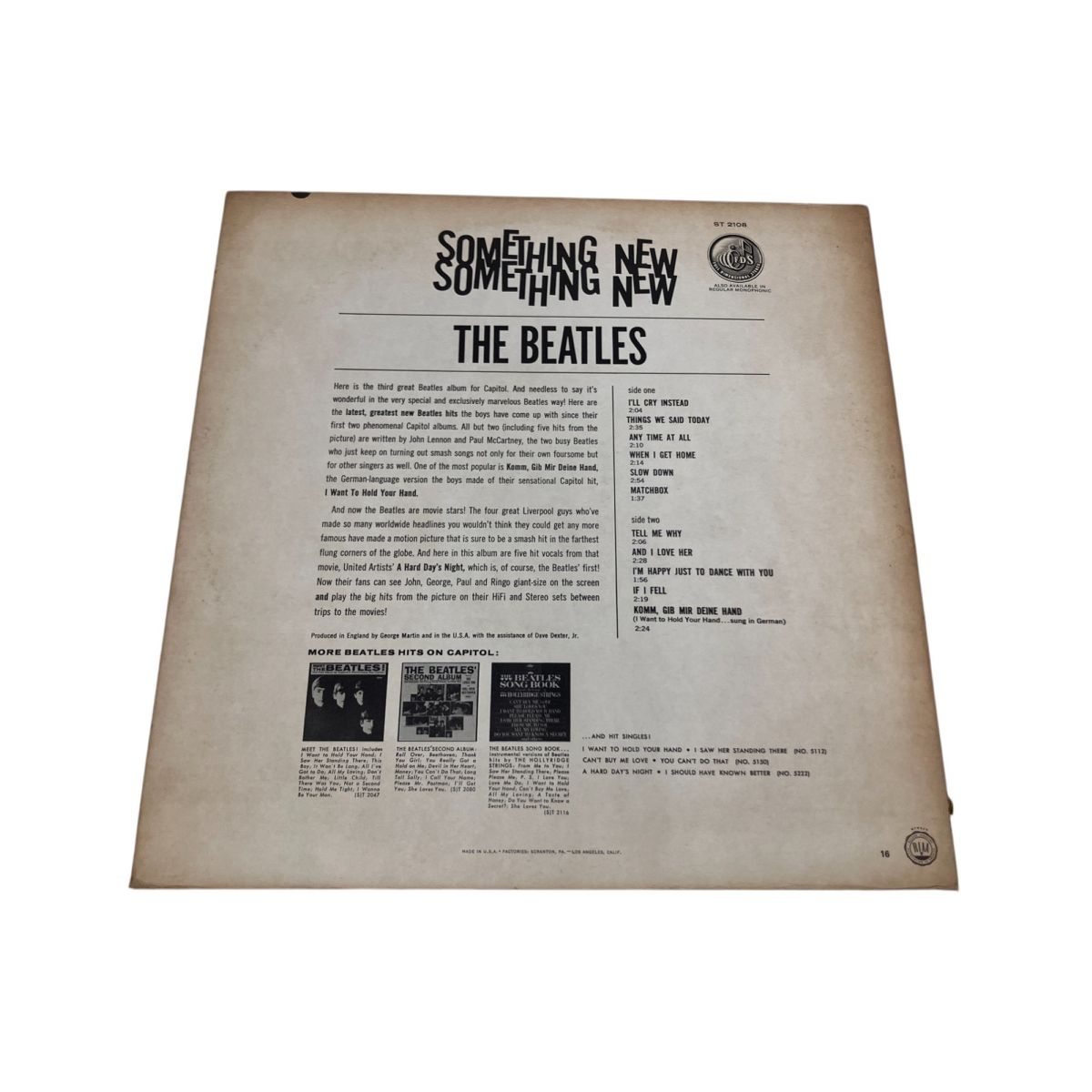 US盤/STEREO】The Beatles / Something New - LPレコード ST