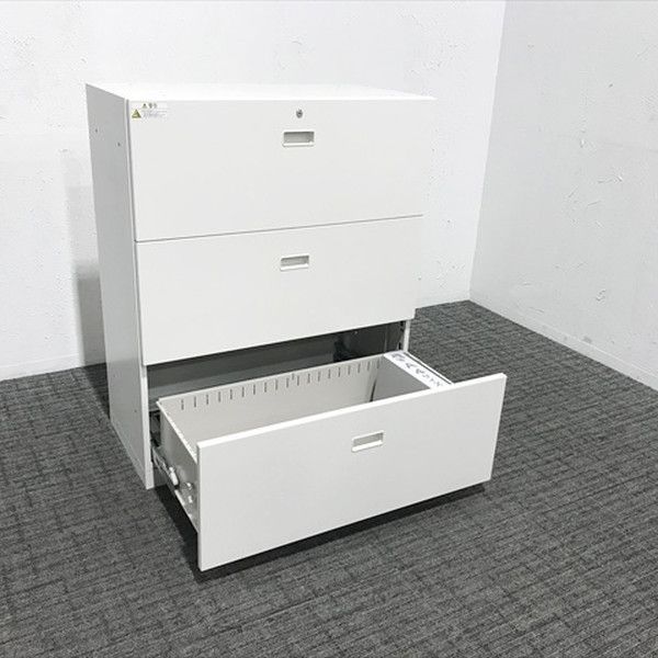 ラテラルキャビネット 3段 シンライン イトーキ ホワイトW