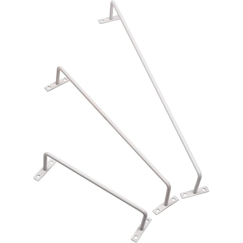 KBER 一級建築士デザインのアイアンバー バスタオル タオル掛け タオルハンガー おしゃれ ネジ式 艶消し塗装 ドア扉の取っ手 物干し スリッパ 本棚 天井取付 使い方いろいろ ホワイト 12mm 45cm 2本