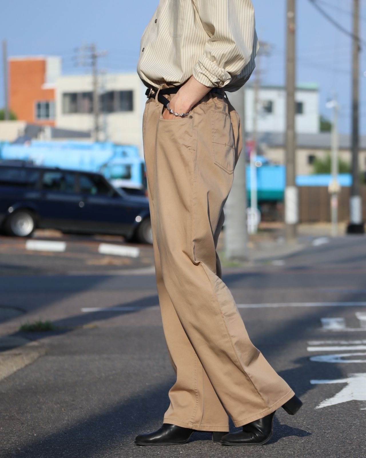 POLO RALPH LAUREN 5 pocket chino pants wide-straight silhouette