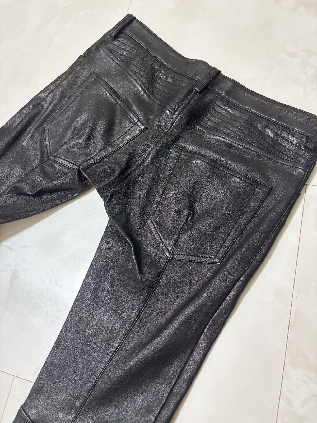 BALMAIN バルマン レザー パンツ ブラック ライダース スキニー DECORATOM_COM_BR