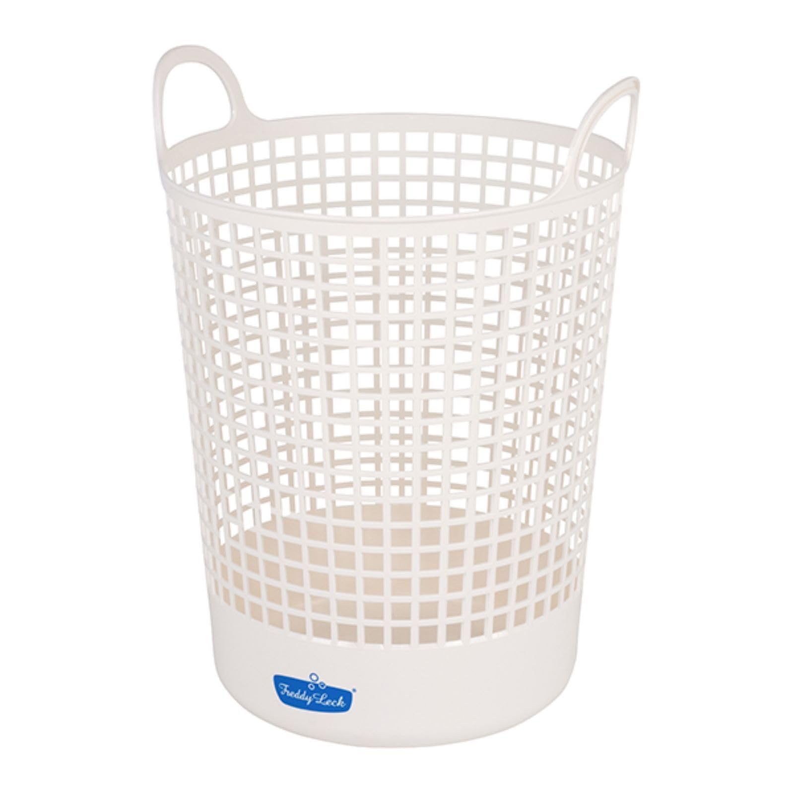 ランドリーバスケット Leck) ビッグ ホワイト 39L | 軽い 軽量 洗濯かご フレディレック(Freddy 洗濯用品 収納 コンパクト 持ち運び シンプル おしゃれ 大容量
