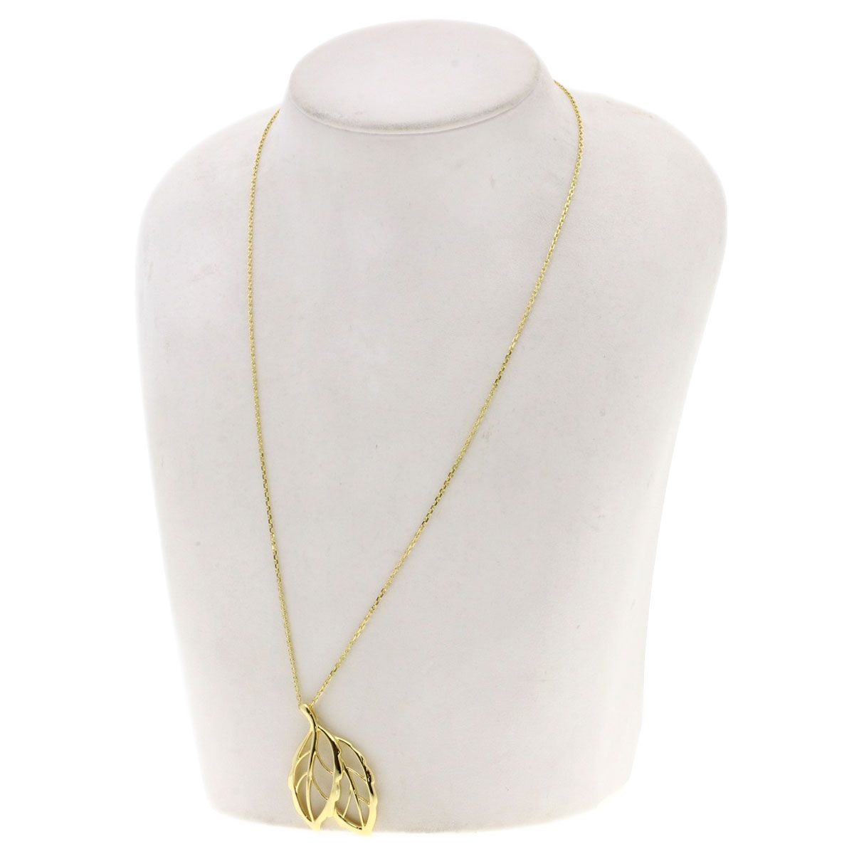 MIKIMOTO ミキモト リーフモチーフ ネックレス K18YG レディース