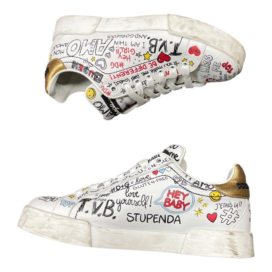【稀少未使用品】Dolce & Gabbana 手書きメッセージ スニーカー Dolce & Gabbana 手書きアート スニーカー - メルカリ