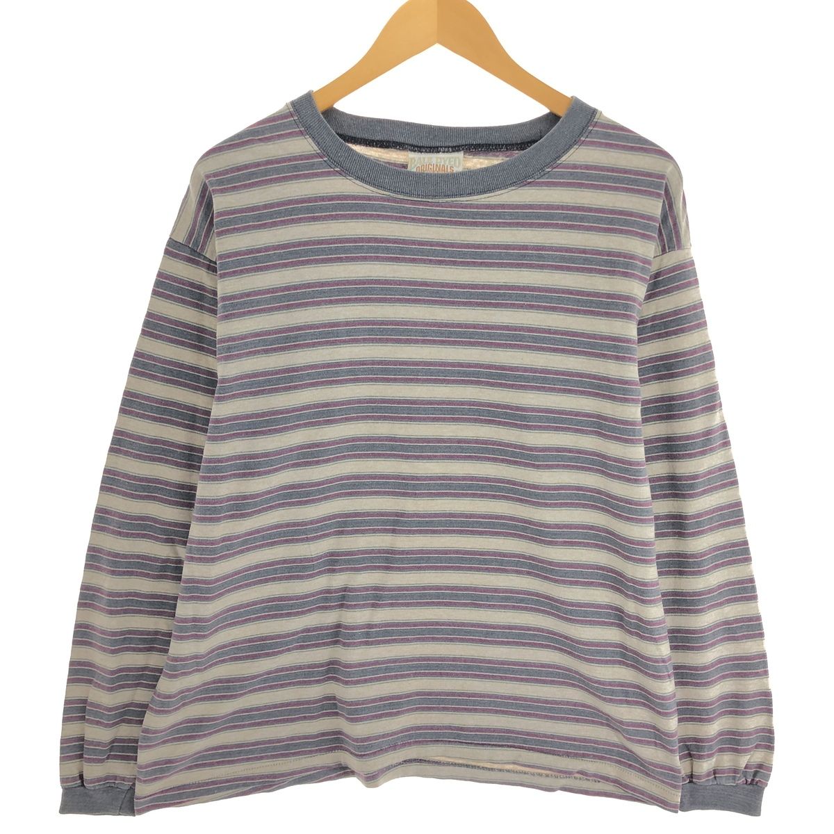 90s USA製 BALE DYED ボーダー 長袖Tシャツ ロンT ビンテージ 古着 90年代 BALE DYED ORIGINALS ボーダー柄 ロングTシャツ ロンT USA