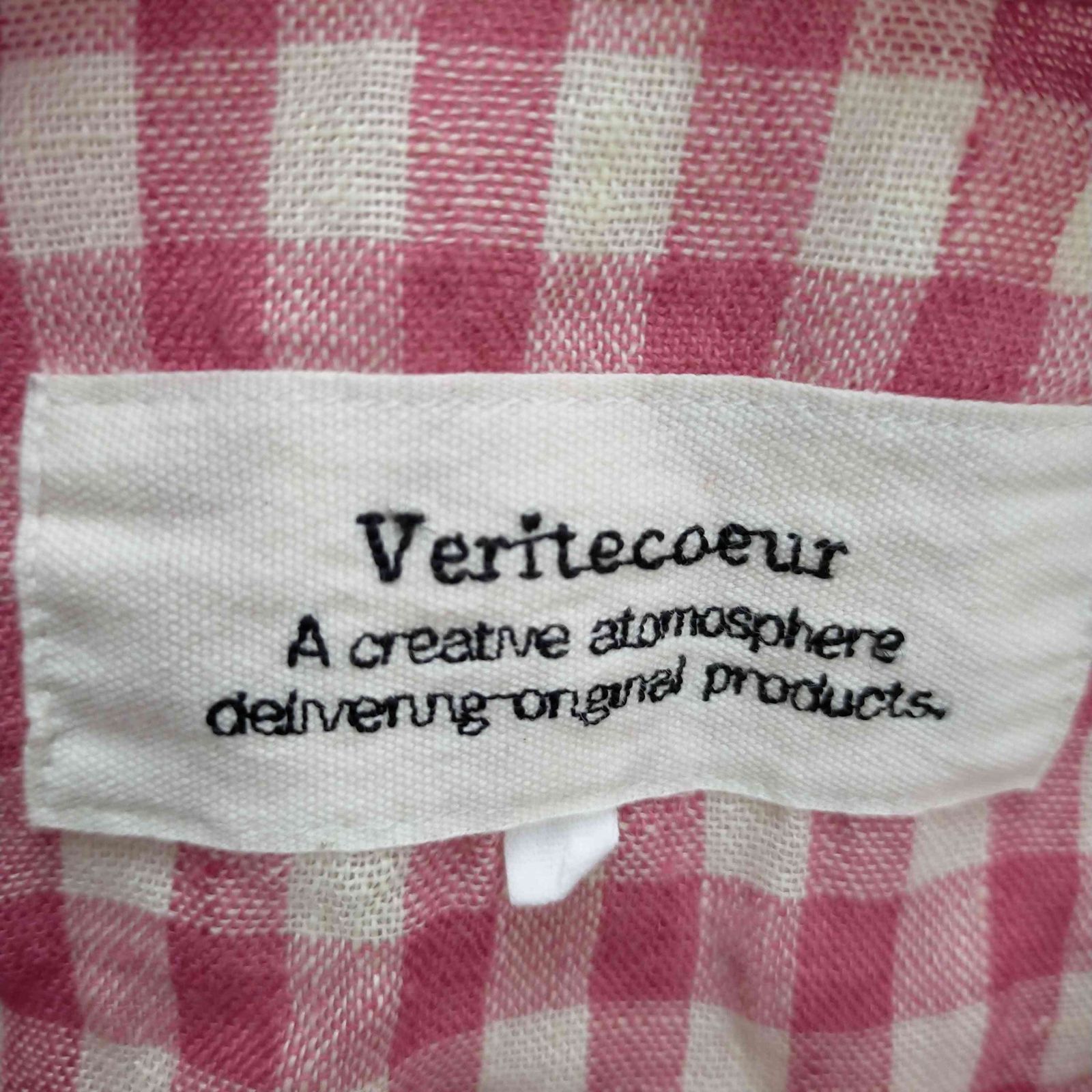 ヴェリテクール veritecoeur ギンガムチェックリネンプルオーバー 