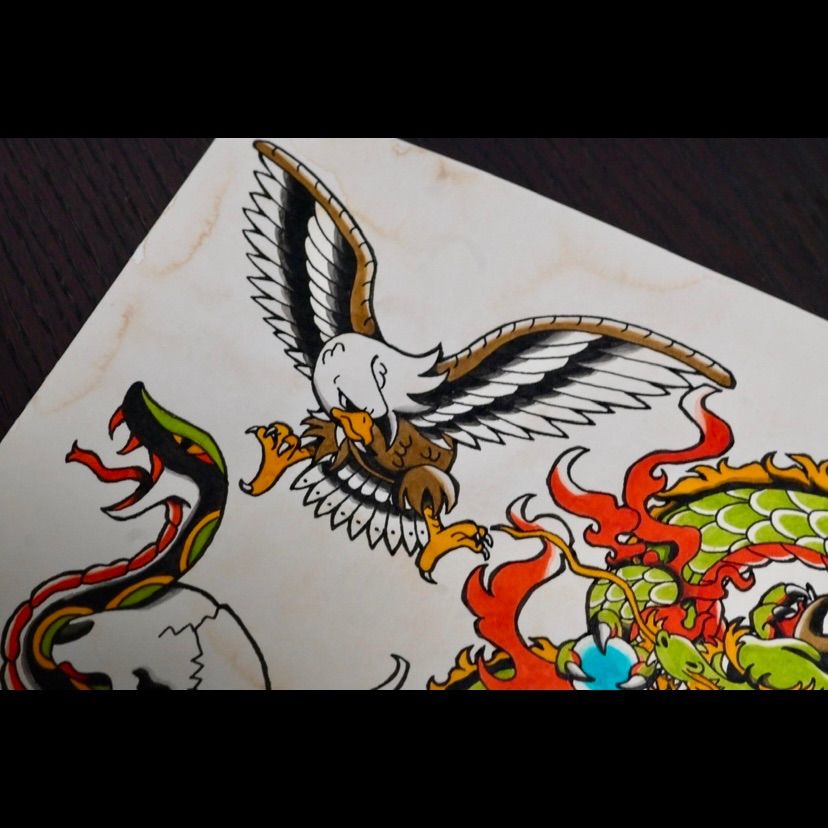 原画】 Beast タトゥーフラッシュ タトゥー oldschool tattoo