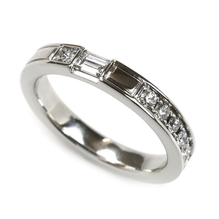 HARRY WINSTON ハリーウィンストン Pt950プラチナ トラフィック アクセント バンド ダイヤ リング 指輪 WBDPACRFTRF 7号 5.2g レディース