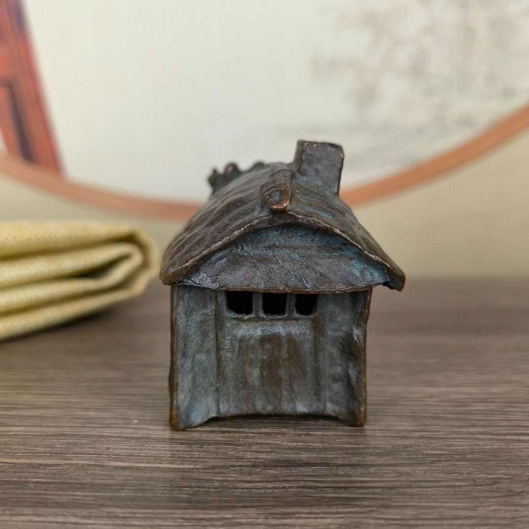 銅細工 六角亭式薫香炉 置物 茶卓 香炉 香道具 装飾品 工芸品 美術品 銅製 香炉 樹屋香炉 茶台薫香炉 香道具 装飾品工芸品 置物