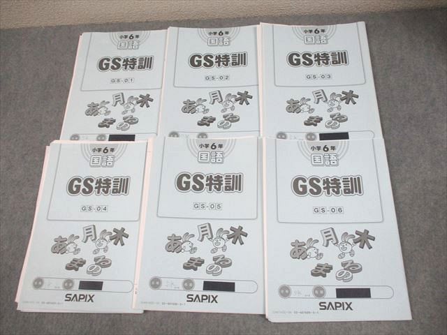 SAPIX サピックス 小6 国語 GS特訓 GS-01〜06 2024年度版 通年セット 計6冊 022S2D SAPIX サピックス 小6 国語 GS特訓 GS-01〜06 2024年度版 通年セット