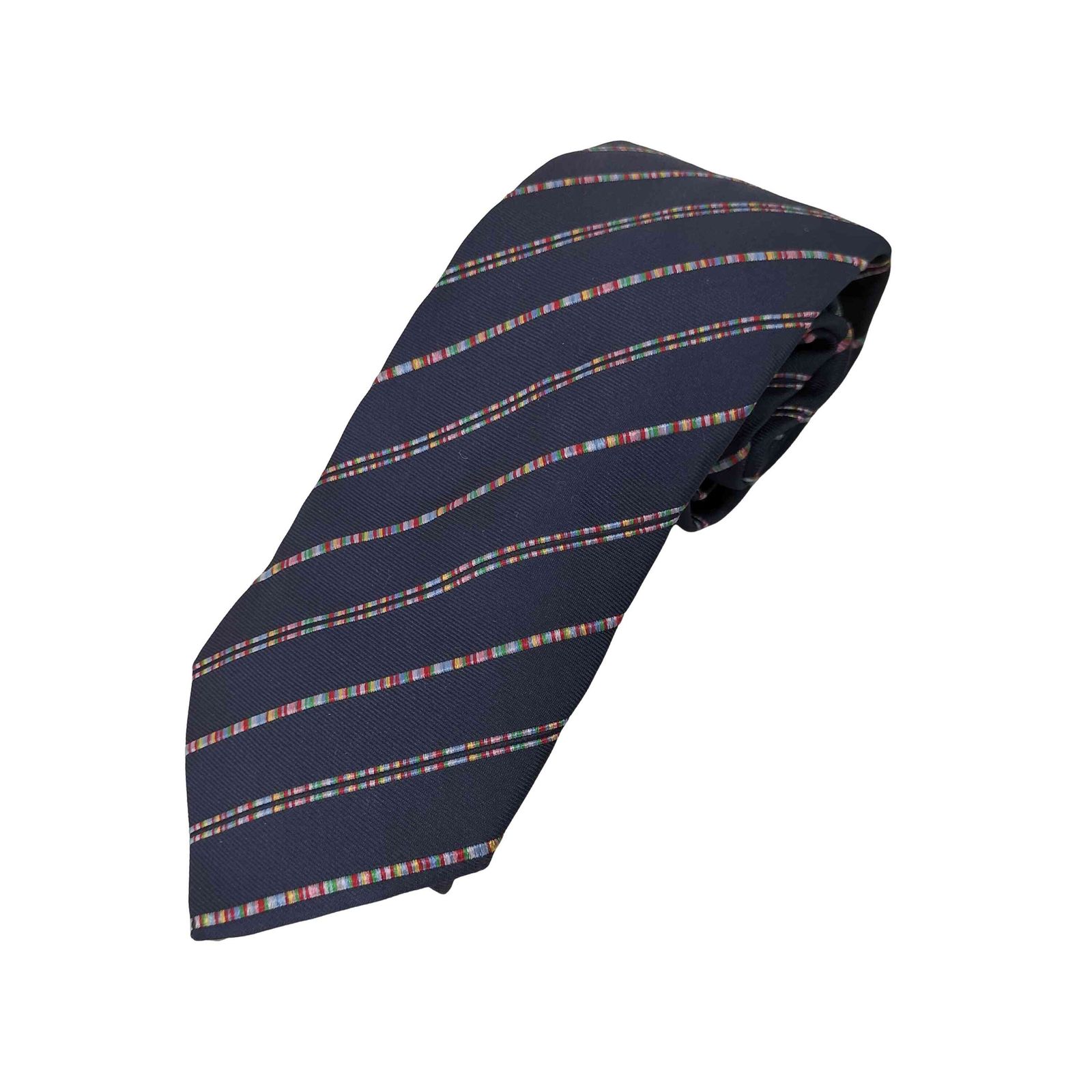 ポールスミス Paul Smith シルク100% マルチストライプ 総柄ネクタイ メンズ 表記無 