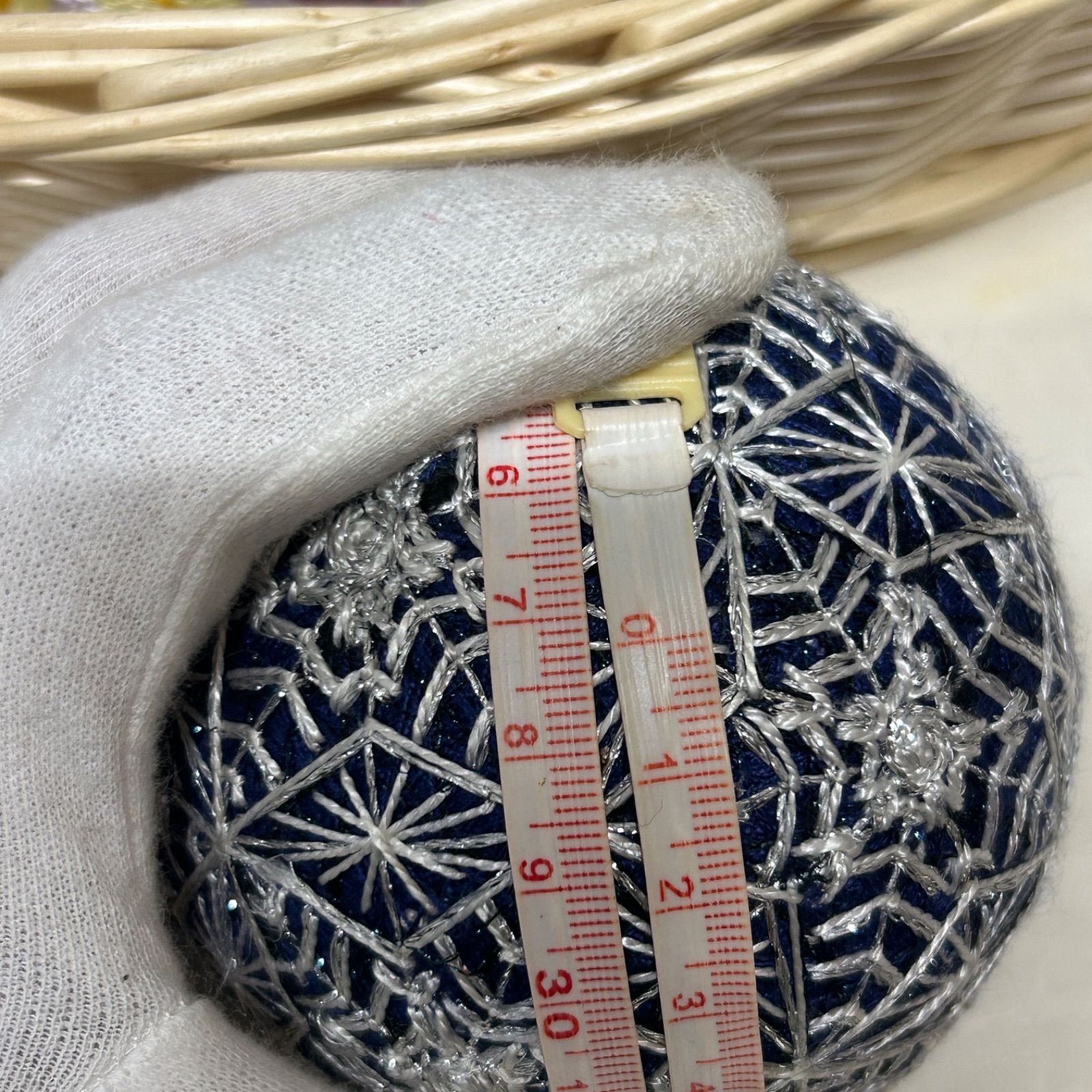 手毬25-5-11】てまり・手鞠・雪柄手まり・手作り・約8.6cm - メルカリ