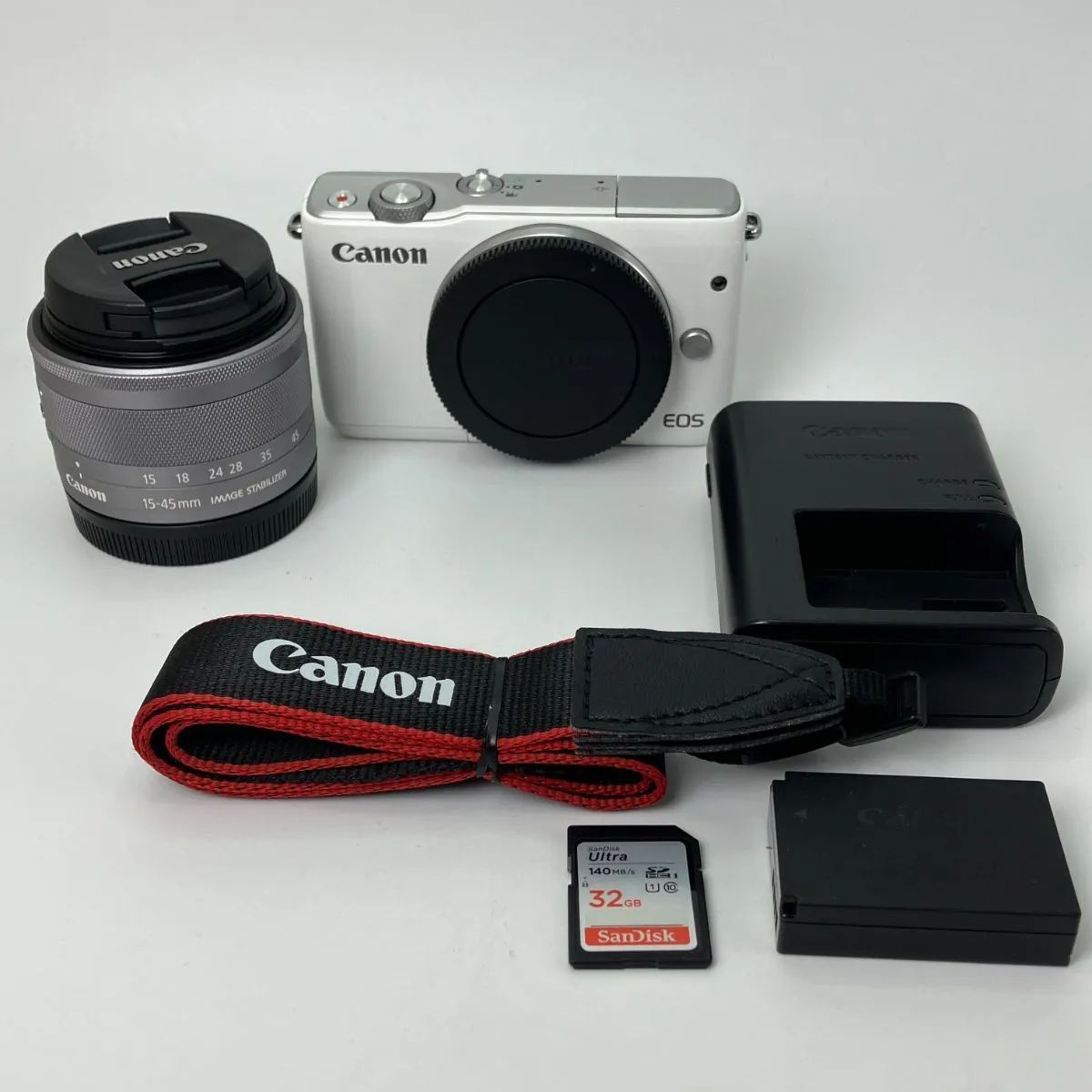 返品保証 動作 済 Canon EOS M10 EF-M 15-45mm F3.5-6.3 IS STM ホワイトレンズキット