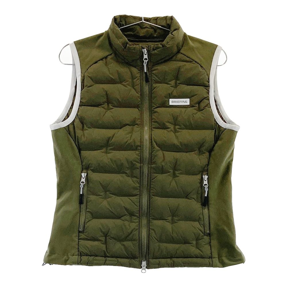 サイズ M BRIEFING GOLF ブリーフィング 切替 ダウン ジップベスト カーキ系 240101517397 ゴルフウェア レディース ストスト