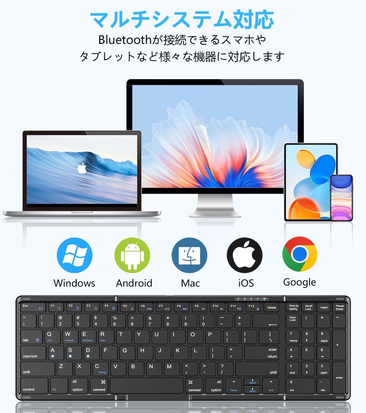 数量限定】【高級版】Omikamo iPad キーボード bluetooth 折り畳み式