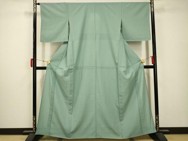 平和屋着物 夏物 人間国宝 羽田登喜男監修 色無地 絽 錆青磁色 洗える着物 AABA5743sx