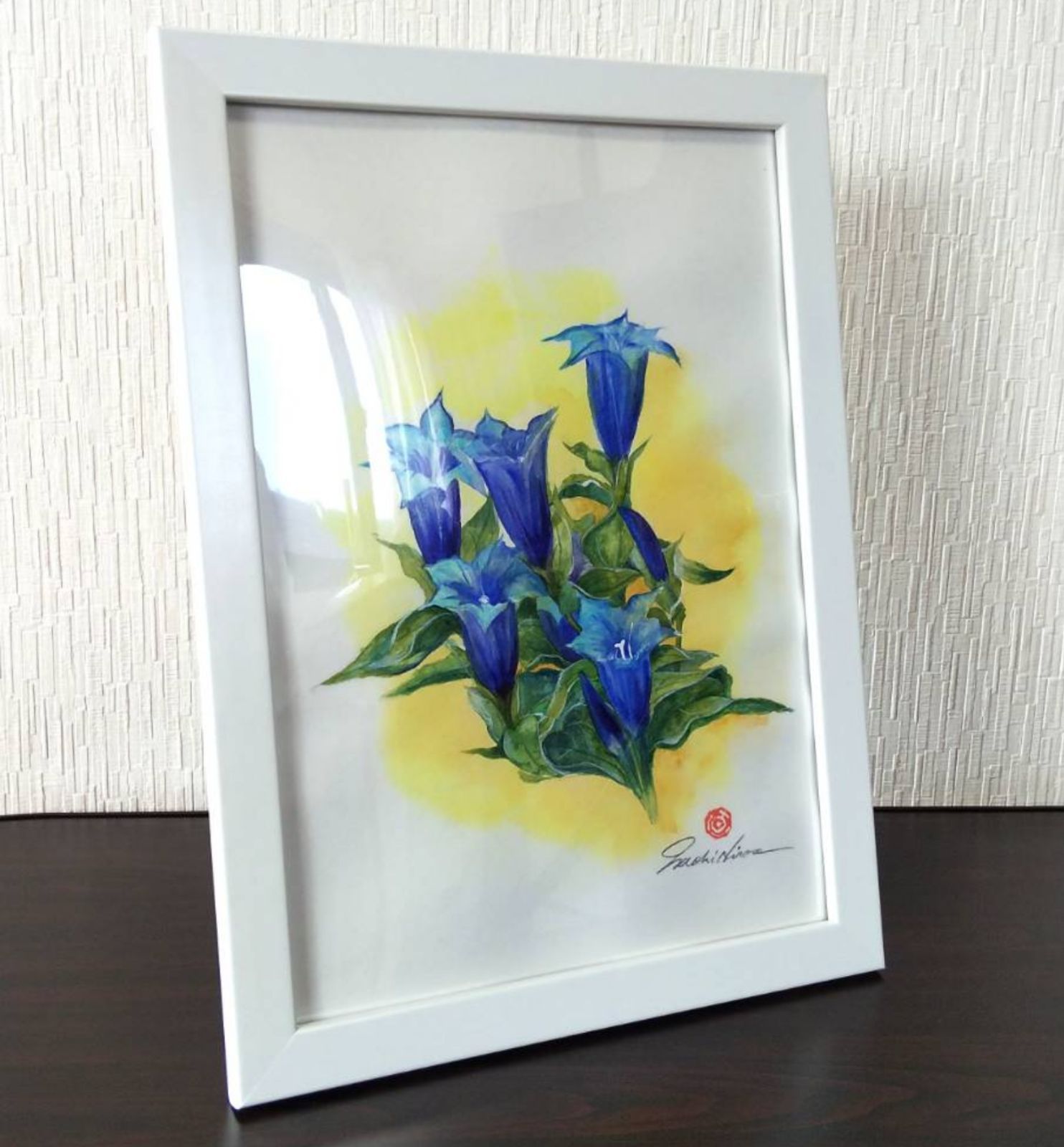 りんどう オリジナル水彩画 原画