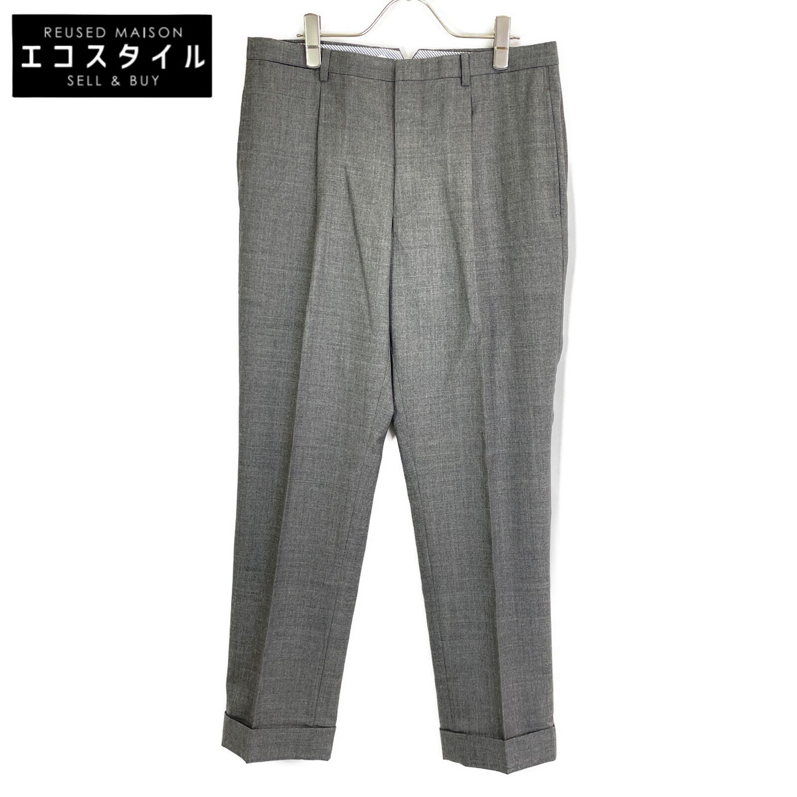 KENNETH FIELD ケネスフィールド CANONICO グレー 1タック スラックス 35