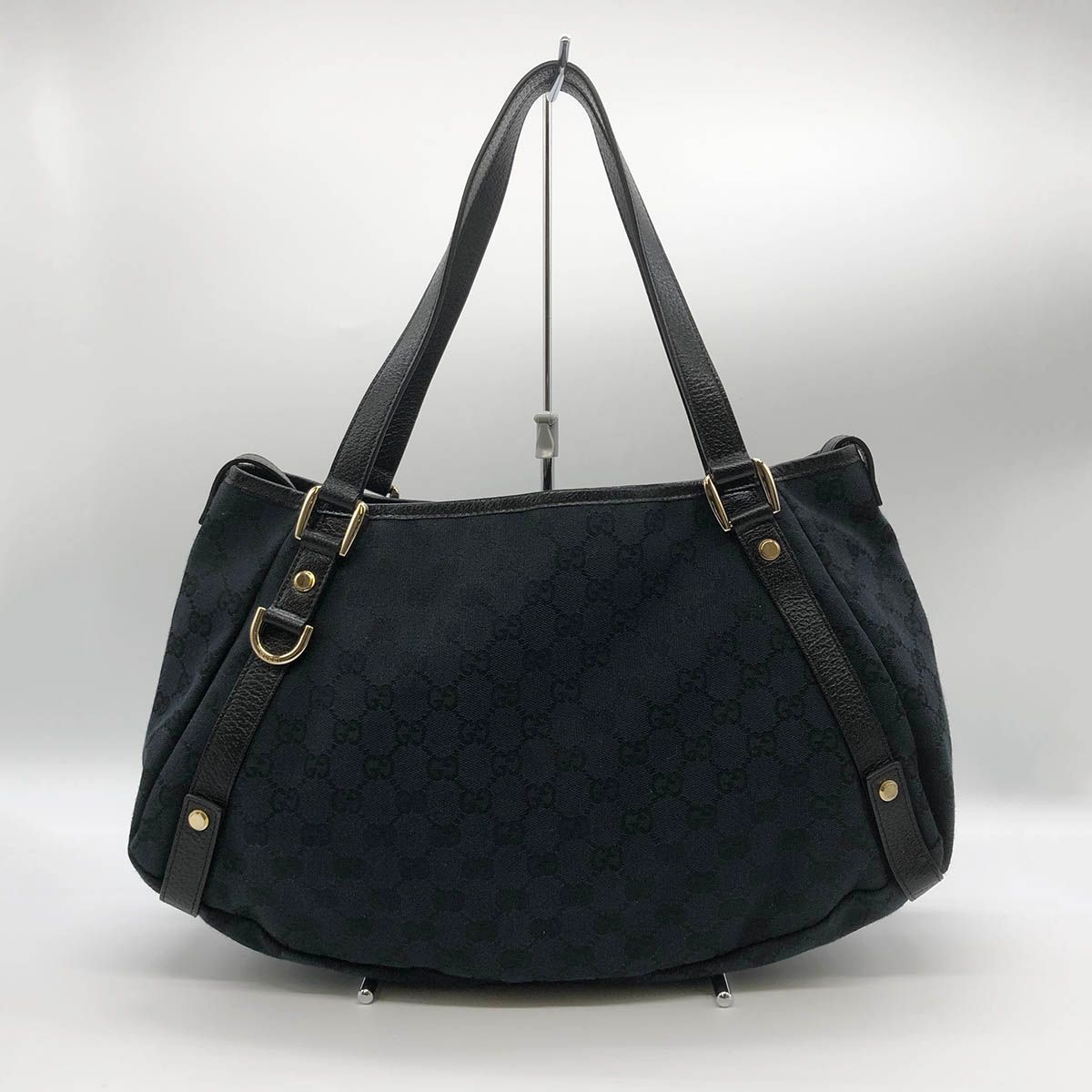 GUCCI グッチ アビーライン トートバッグ ショルダーバッグ レザー 黒