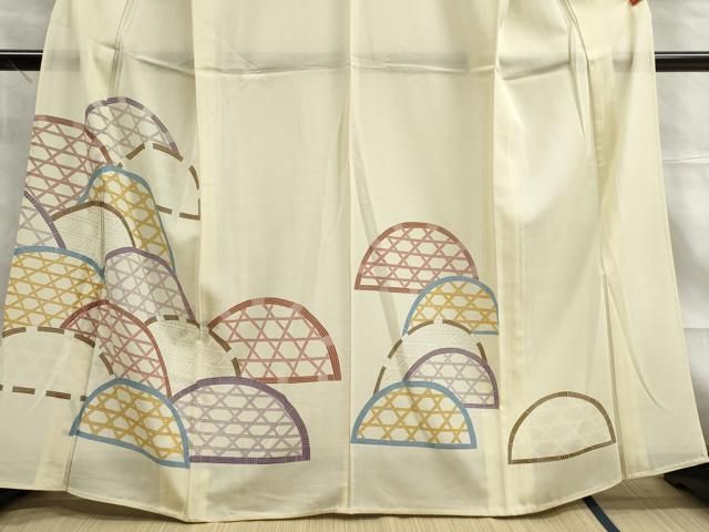 平和屋着物○皇室献上作家 北出与三郎 無地絵羽訪問着 樹林地紋 赭色