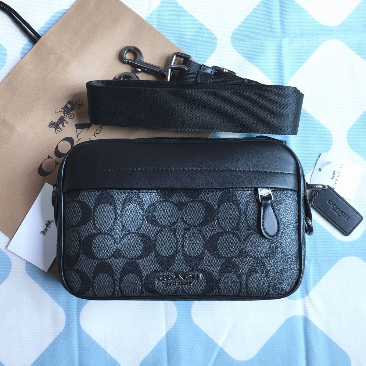 ☆新品☆コーチ/COACH バッグ F50715 チャコール×ブラック ボディー  