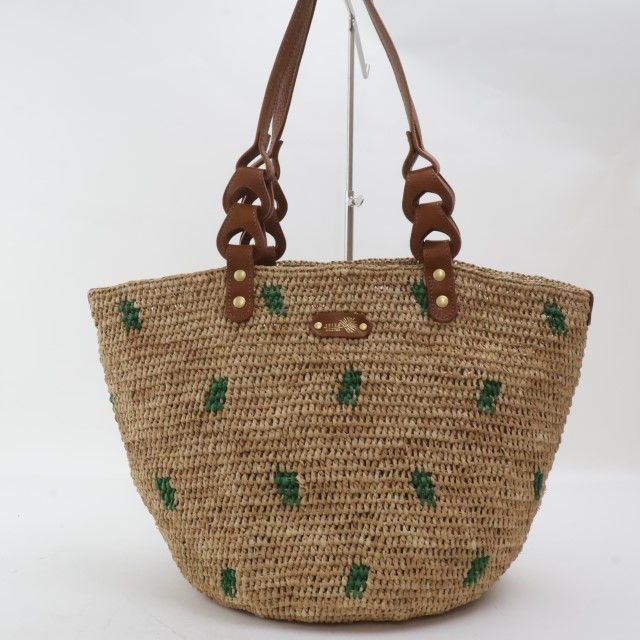 2408-20 イビサ イビザ トートバッグ カゴバッグ 美品 IBIZA ラフィア  