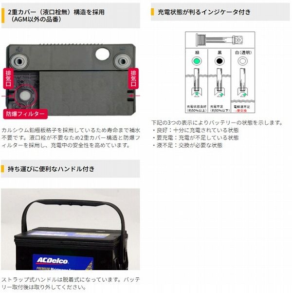 ACデルコ/ACDelco バッテリー プレミアム 北米車用 メンテナンスフリー 101-6MF