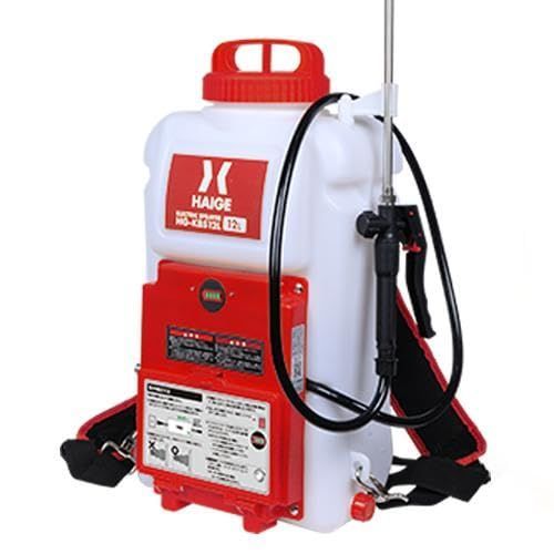HAIGE ハイガー 電動噴霧器 12L 充電式 背負 小型 バッテリー式 除草 防除 消毒 簡単 家庭菜園 HG-KBS12L レッド