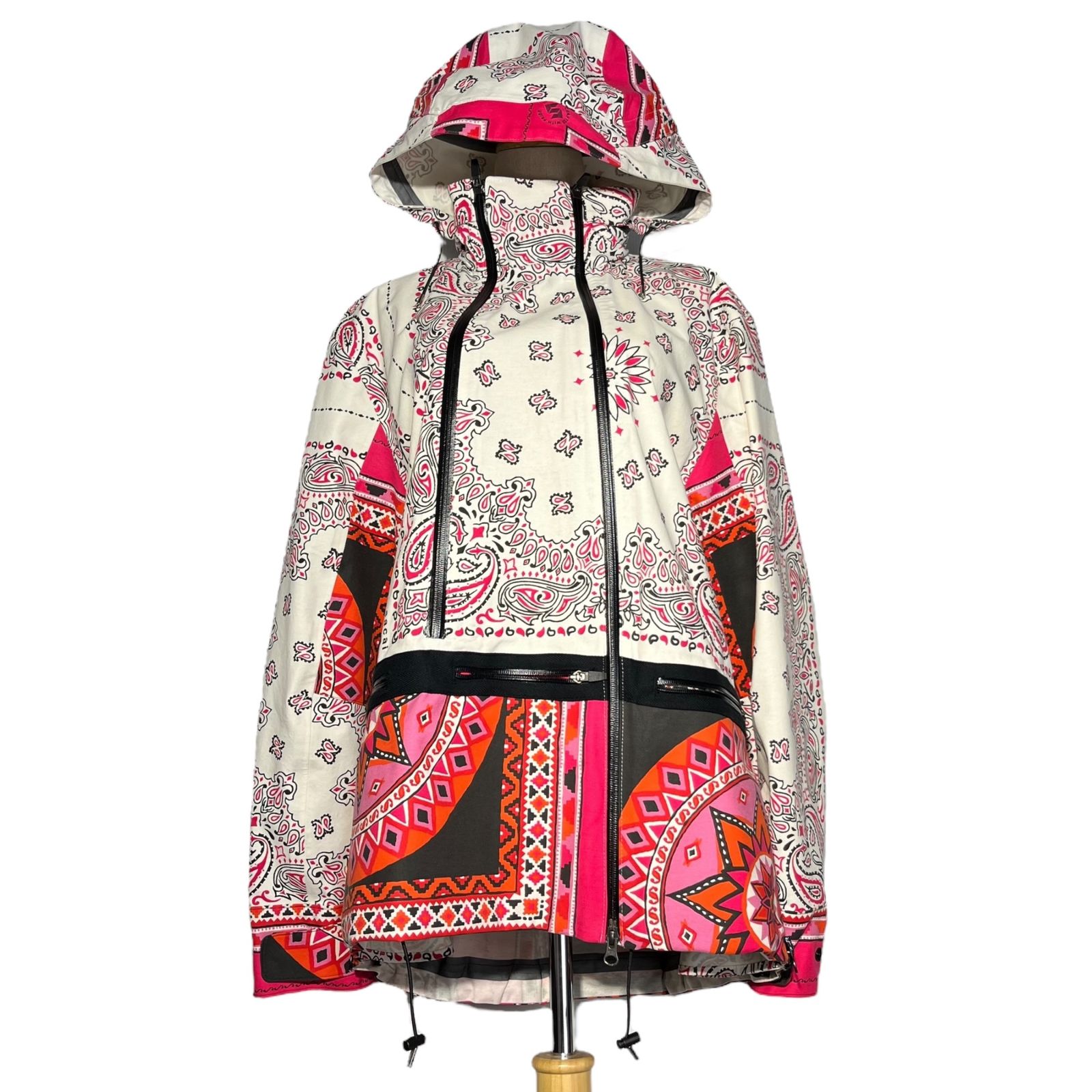 sacai ミリタリーフーデッドジャケット ブルゾン フード 取り外し可 sacai - サカイ ニットドッキング ボンバージャケット ブルゾン