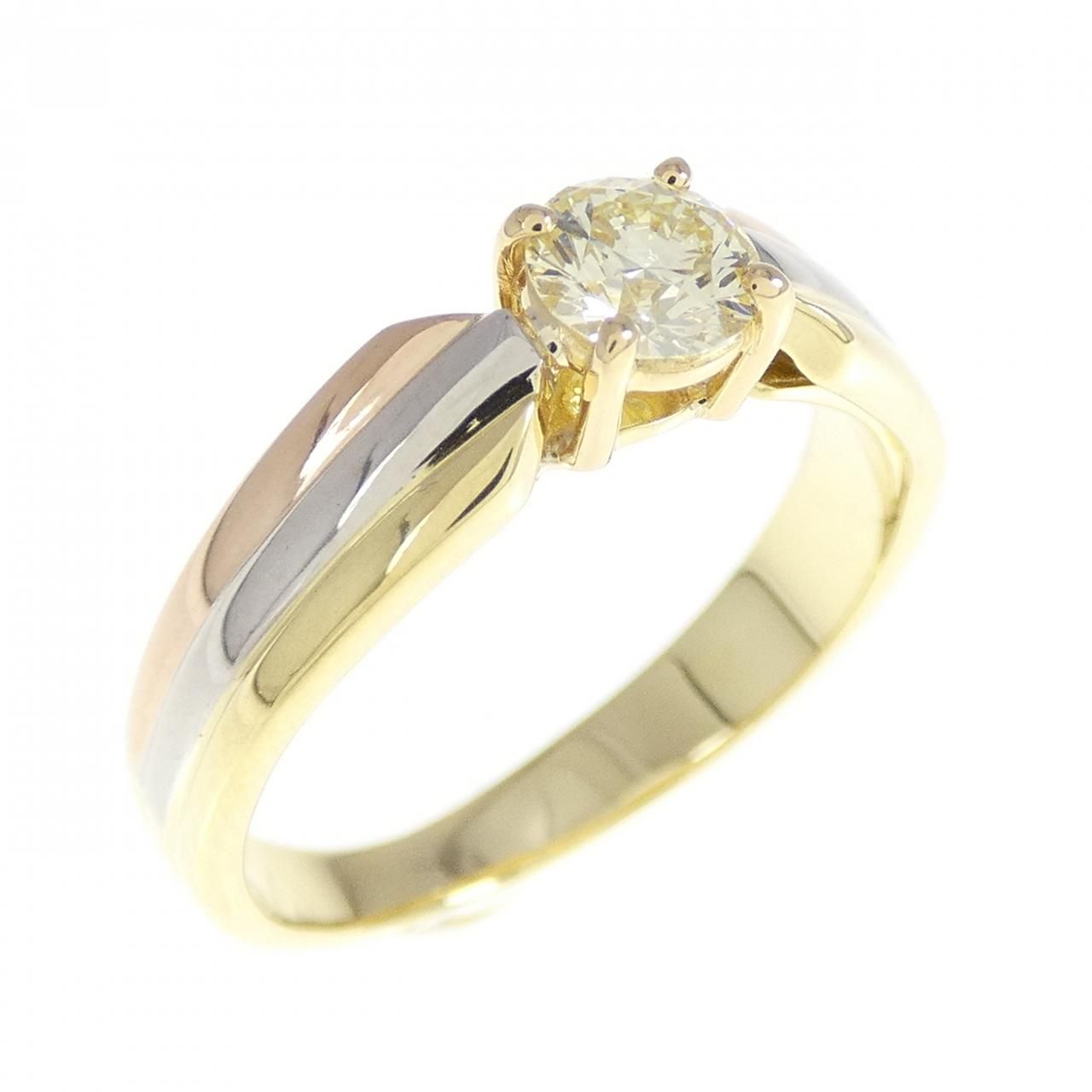 K18YG/PT900/K18PG ダイヤモンド リング 0.306CT - メルカリ 
