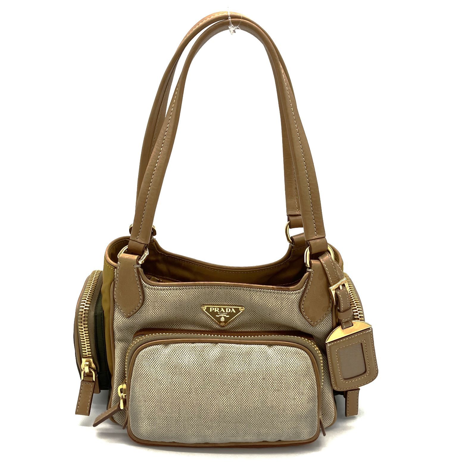 鑑定済み】正規品 プラダ PRADA ハンドバッグ BR2522 カナパミックス 