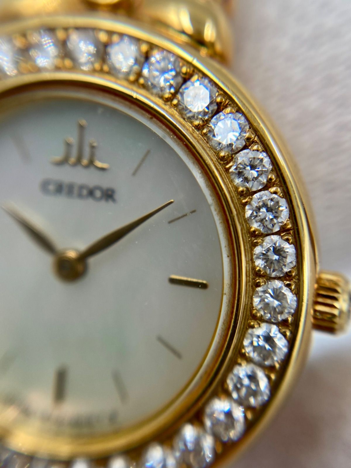 SEIKO クレドール 18K ダイヤベゼル アコヤパール腕時計 - メルカリ