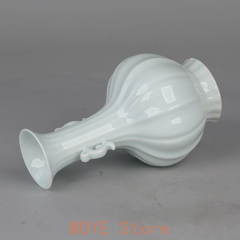 宋哥窯金糸鉄線開片両耳賞瓶 景徳鎮  装飾品 現代工芸品美術品 置物 宋哥窯金糸鉄線開片両耳賞瓶 景徳鎮 装飾品