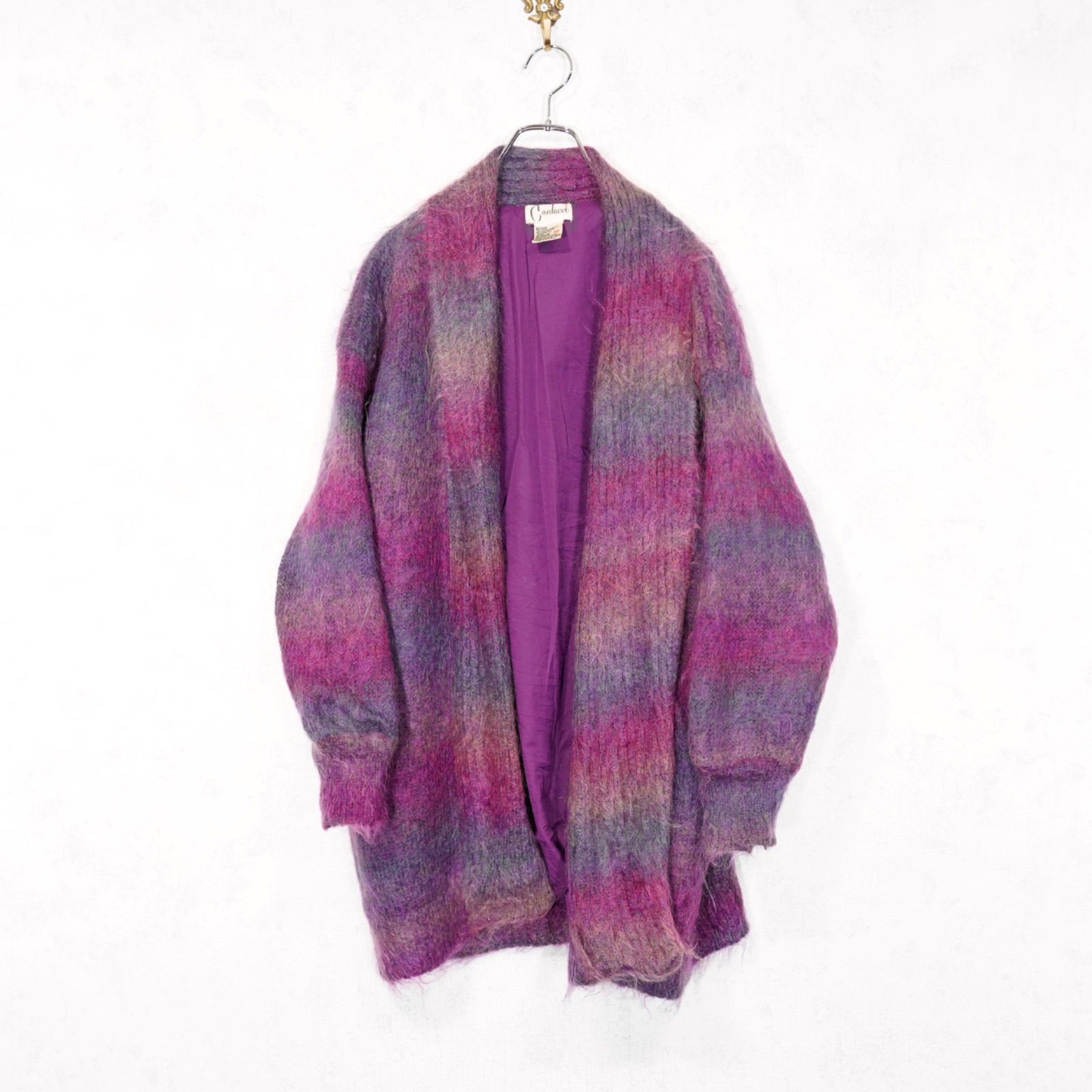 KNIT CARDIGAN|アメリカ古着グラデーションデザインロングモヘアニットカーディガン