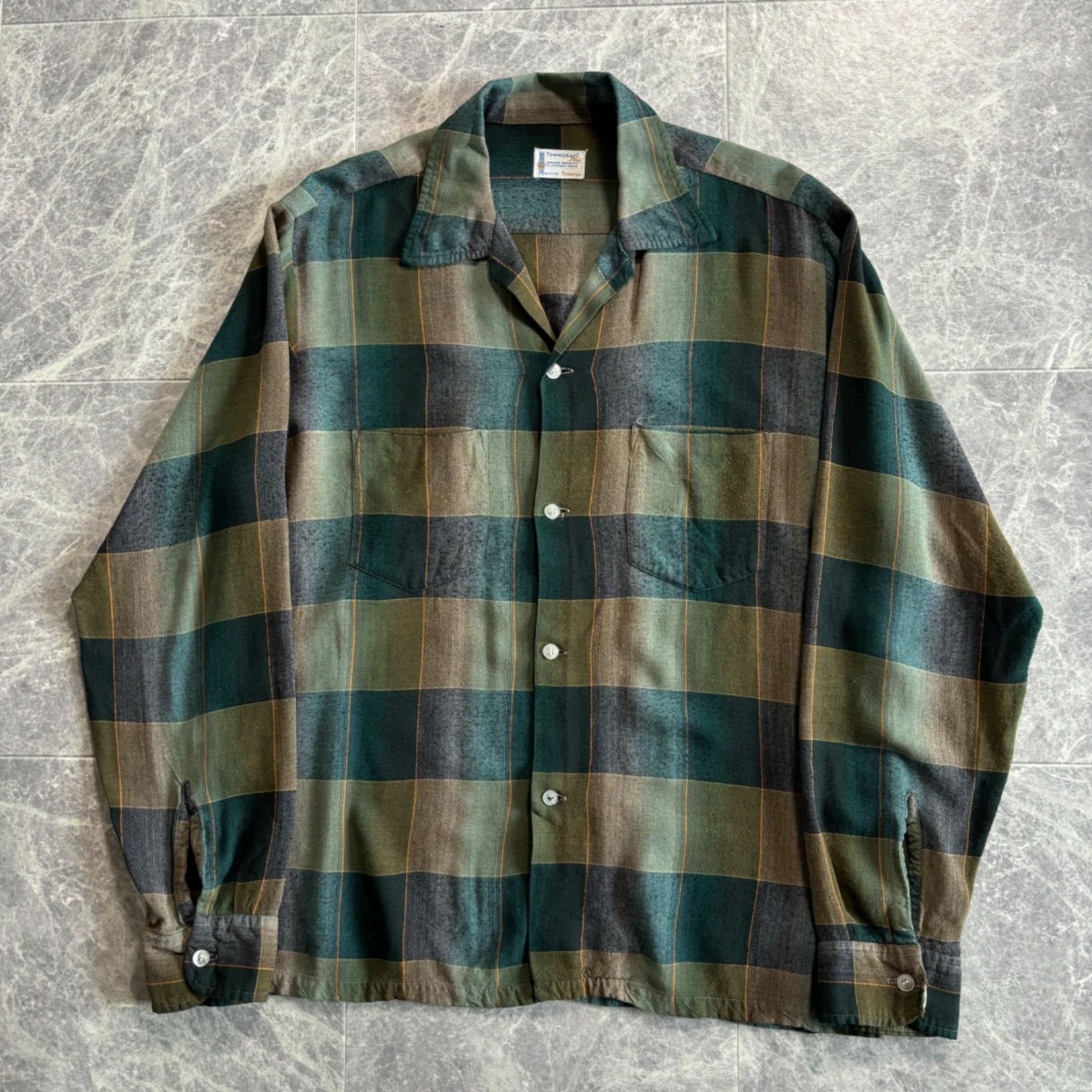 60s TOWN CRAFT Shadow Check Shirt