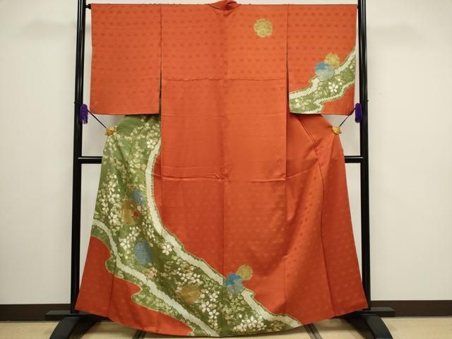 平和屋着物□訪問着 絞り 刺繍 道長雪輪花文 金彩 正絹 逸品 CAAQ1104ou