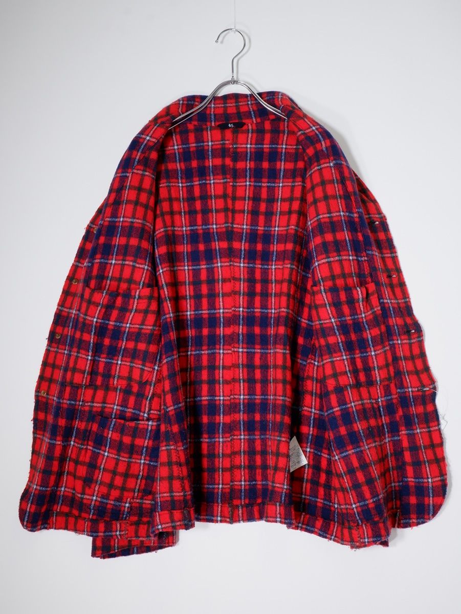 45Rフォーティファイブアール45rpm ウール縮絨 ステッチデザイン チェックジャケット 3 LJKA79521 GULLKHAN_COM