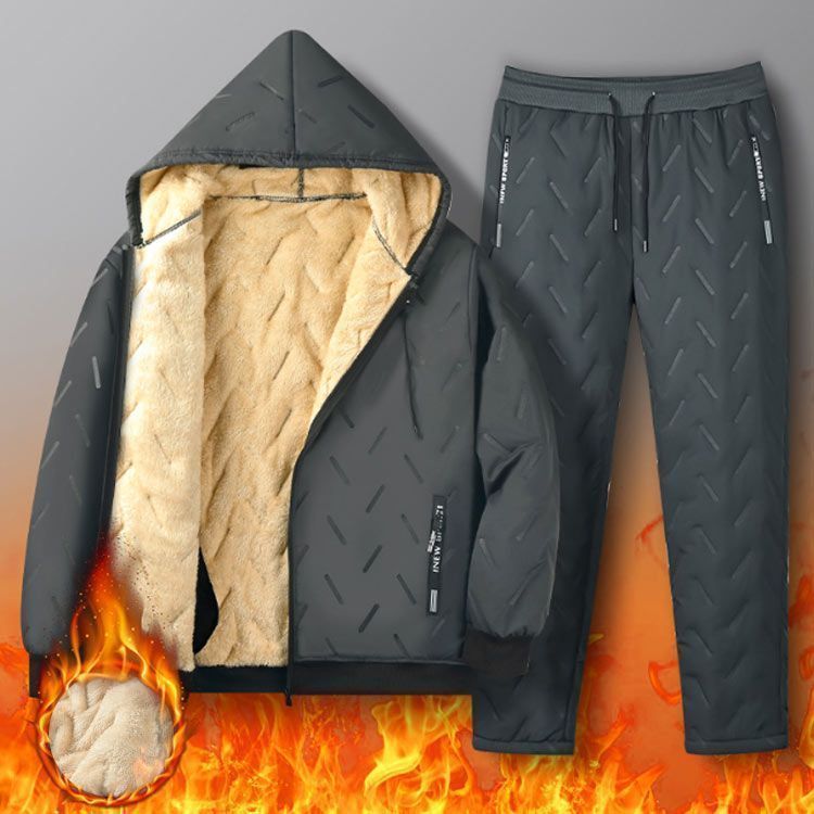 裏起毛 セットアップ メンズ 中綿 上下セット 防水 防風 暖かい スウェット ブルゾン イージーパンツ ゴルフウェア 防寒 スポーツ カジュアル 大きいサイズ 冬 pdd9061