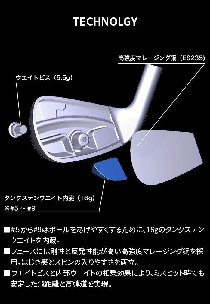 保証書なし 新品未使用 】 本間 ゴルフ T//WORLD Hx IRON ツアー