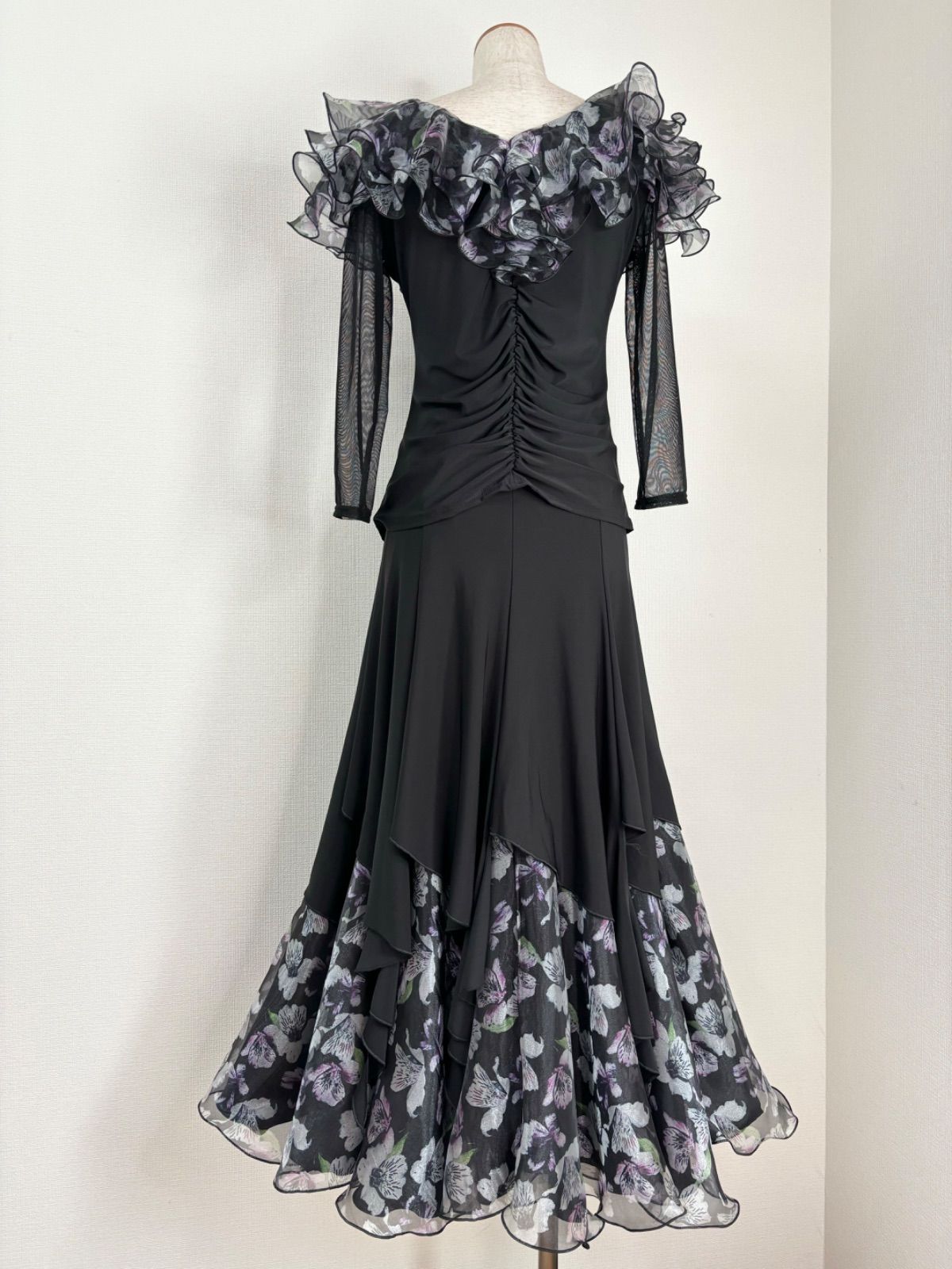 新品》社交ダンス オーガンジーミックス オーガンジーフリル