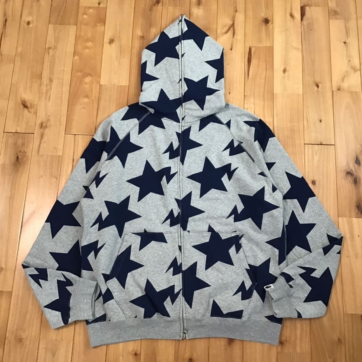 アベイシングエイプ　A BATHING APE　スターパーカー　L　グレー 中古・古着通販】A BATHING APE (ア ベイシング エイプ) プル
