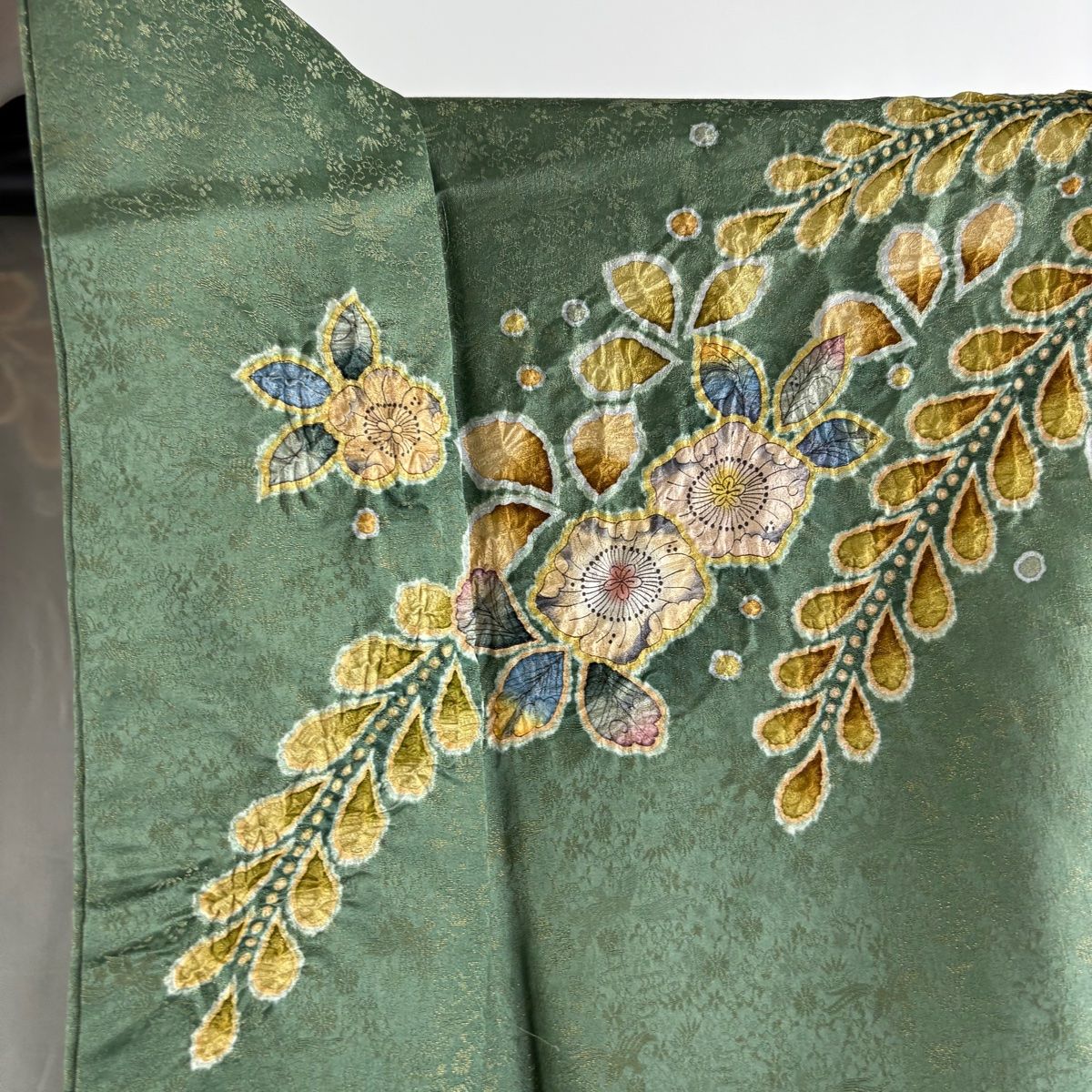 訪問着 身丈161cm 裄丈65cm M 袷 翠山工房 落款 辻が花 金通し