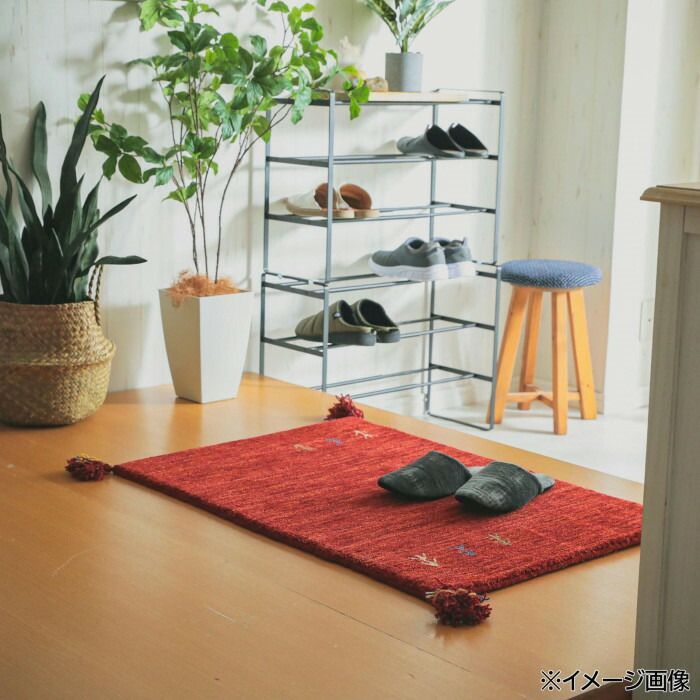 シンプルギャッベマット AYAKA アヤカ 玄関マット 70×120cm レッド GSCD802949