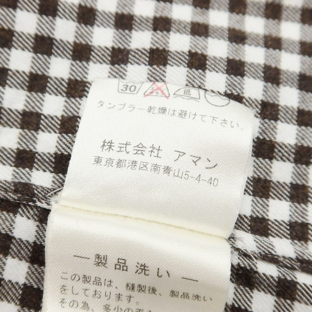 フィナモレ Finamore コットン チェック ネルシャツ ダークブルーxホワイト【サイズ43】【メンズ】