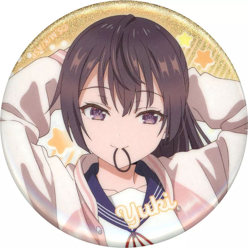 中古】バッジ・ビンズ 周防有希(アップ/キラキラ) 缶バッジ 「時々 