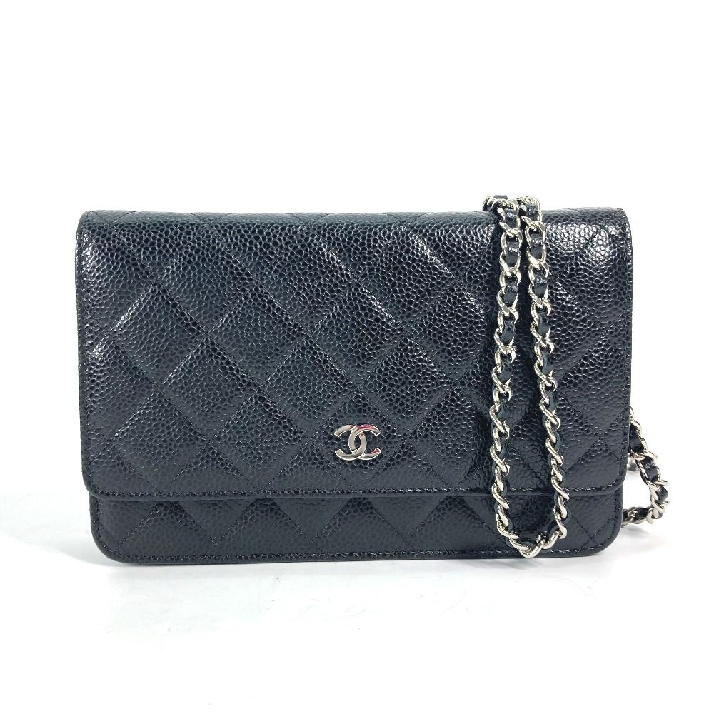 CHANEL シャネル 長財布 マトラッセ ココマーク クラシック チェーンウォレット AP0250 キャビアスキン - メルカリ